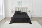 4 Piece Soft Plain Bed Sheet Set - Black