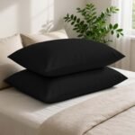 Super Soft Cosy Plain Pillowcase Set - Black
