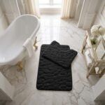Luxury Pebbles Bathroom Mat 2 Piece - Black