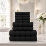 8 Piece Ultra Soft Cotton Towel Bale Set - Black