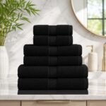 Highly Absorbent Soft Bamboo Towel Set - Black