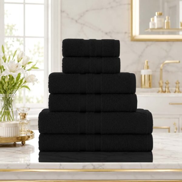 Super Soft Hotel Style Towel Set - Black