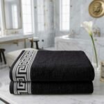 Soft 500 GSM Absorbent Cotton Towels - Black