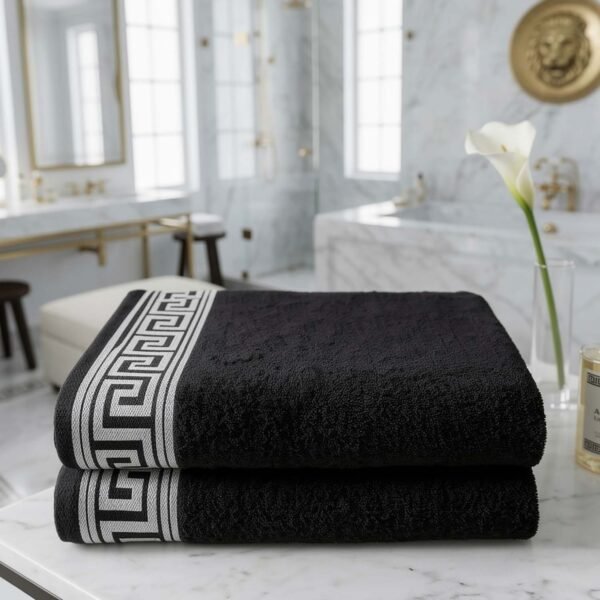 Soft 500 GSM Absorbent Cotton Towels - Black