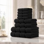8 Piece Ultra Soft Cotton Towel Bale Set - Black