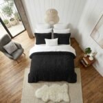Hug & Snug Fluffy Duvet Cover Set Black