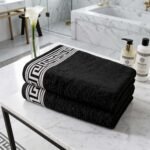 Soft 500 GSM Absorbent Cotton Towels - Black