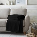 Popcorn Fleece Throw Blanket - Black