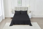 4 Piece Soft Plain Bed Sheet Set - Black