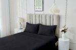 4 Piece Soft Plain Bed Sheet Set - Black