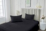 4 Piece Soft Plain Bed Sheet Set - Black