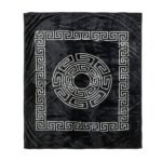 Luxury Greek Key Fleece Blanket - Black/White - Image 7