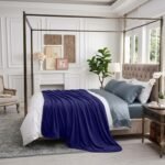 Mink Fur Throw Blue