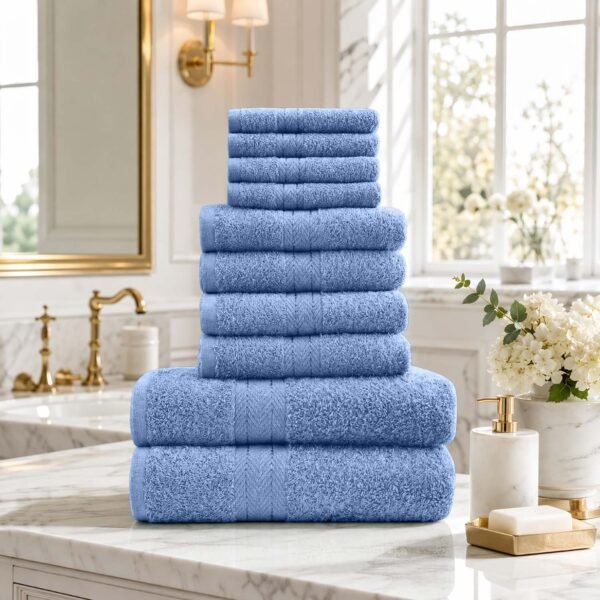 10 Piece Super Absorbent Towel Bale Set - Blue