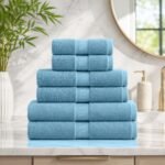 Highly Absorbent Soft Bamboo Towel Set - Blue