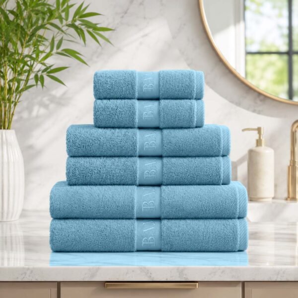 Highly Absorbent Soft Bamboo Towel Set - Blue