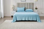 4 Piece Soft Plain Bed Sheet Set - Blue