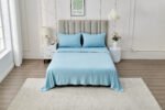 4 Piece Soft Plain Bed Sheet Set - Blue