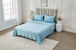 4 Piece Soft Plain Bed Sheet Set - Blue