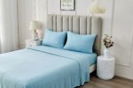 4 Piece Soft Plain Bed Sheet Set - Blue