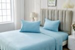 4 Piece Soft Plain Bed Sheet Set - Blue