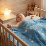 Star Print Baby Fleece Blanket - Blue - Image 7