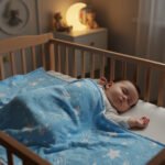 Star Print Baby Fleece Blanket - Blue - Image 3