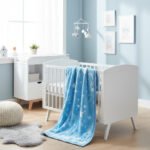 Star Print Baby Fleece Blanket - Blue