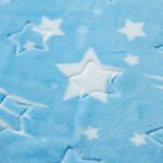 Star Print Baby Fleece Blanket - Blue - Image 9