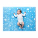 Star Print Baby Fleece Blanket - Blue - Image 12
