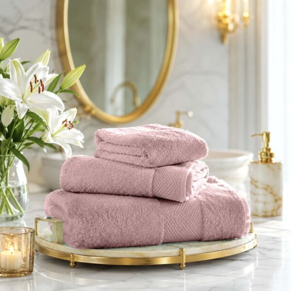 Ultra Soft Plush Absorbent Towel Set - Blush Pink