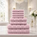 8 Piece Ultra Soft Cotton Towel Bale Set - Blush Pink