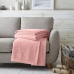 Popcorn Fleece Throw Blanket - Blush Pink