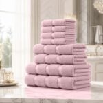 8 Piece Ultra Soft Cotton Towel Bale Set - Blush Pink