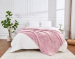Luxury Ribbed Fleece Throw - Blush Pink - Image 2