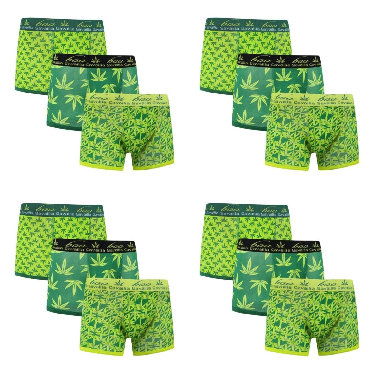 12 Pack Comfortable Boxer Shorts Set - Green