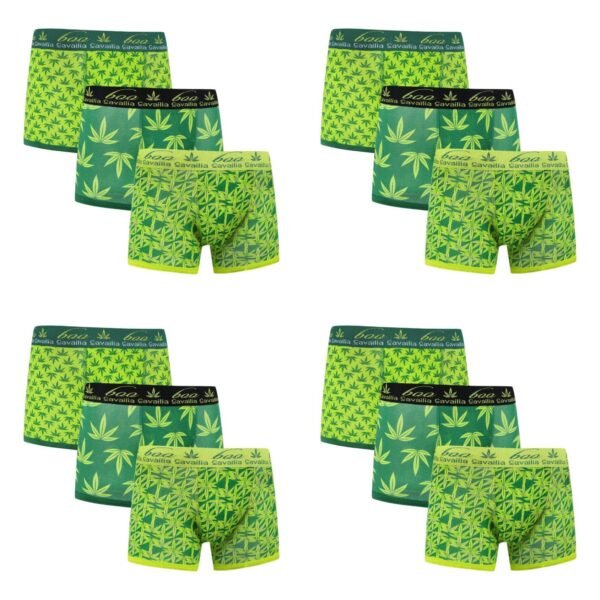 12 Pack Comfortable Boxer Shorts Set - Green