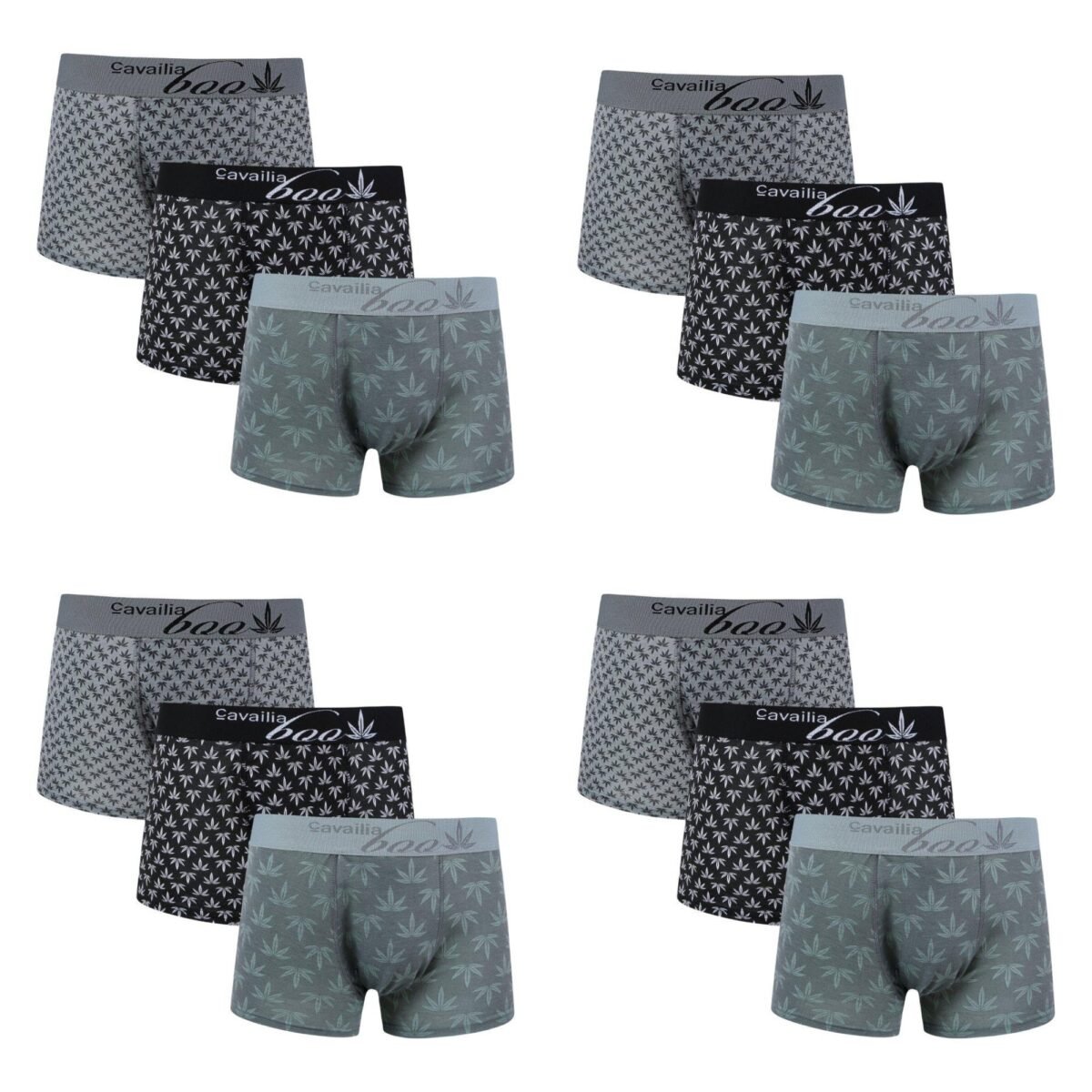 12 Pack Comfortable Boxer Shorts Set - Mono