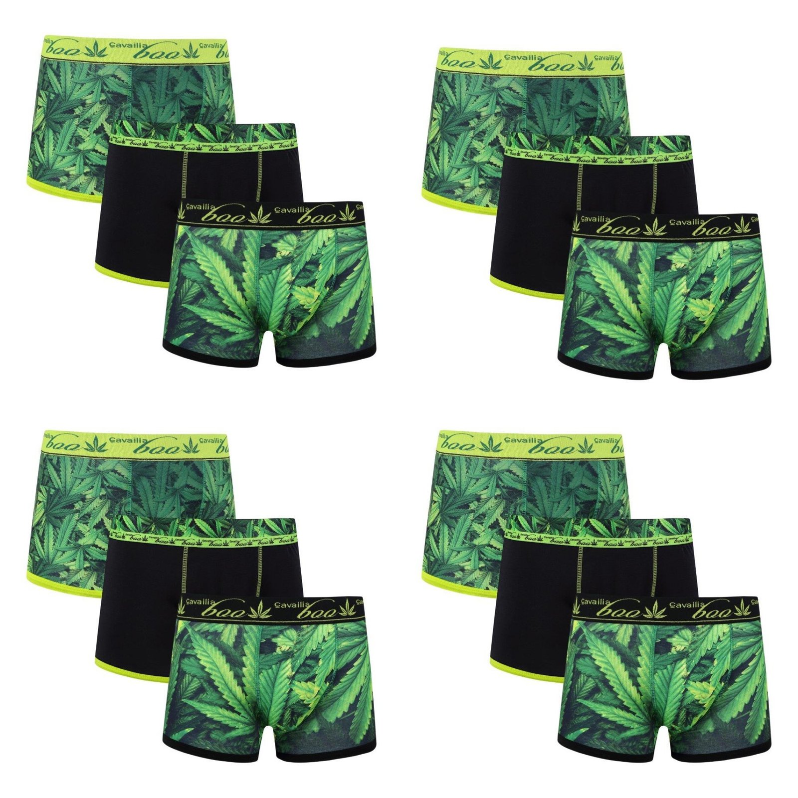 Boo B04 12 Pack Comfortable Boxer Shorts Set - Dark Green