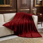 Mink Fur Throw - Burgundy
