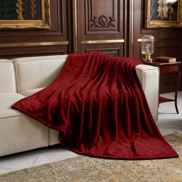 Mink Fur Throw - Burgundy