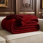 Mink Fur Throw - Burgundy
