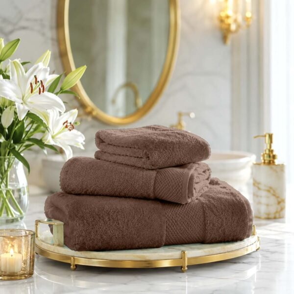 Ultra Soft Plush Absorbent Towel Set - Camel