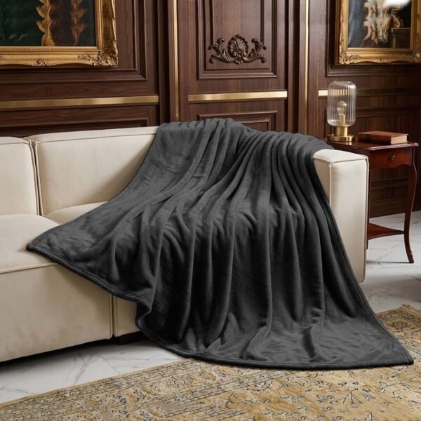 Mink Fur Throw Charcoal