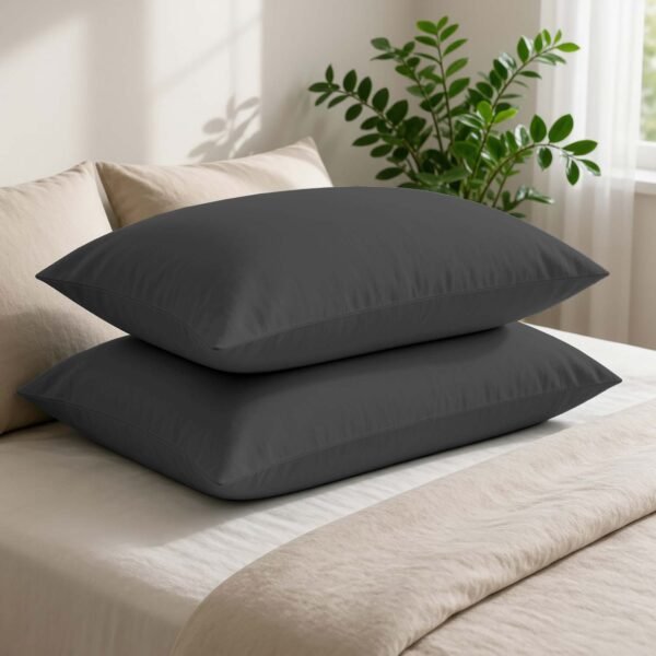 Super Soft Cosy Plain Pillowcase Set - Charcoal