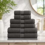 Highly Absorbent Soft Bamboo Towel Set - Charcoal