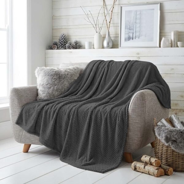 Popcorn Fleece Throw Blanket - Charcoal
