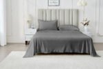 4 Piece Soft Plain Bed Sheet Set - Charcoal
