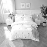 Fancy Embroidered Duvet Cover Set Hearts - Charcoal