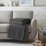 Popcorn Fleece Throw Blanket - Charcoal